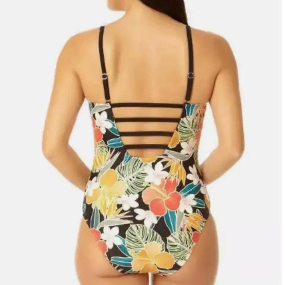 NWT HURLEY padded floral one piece vacation spring break summer swimsuit M - Picture 4 of 6